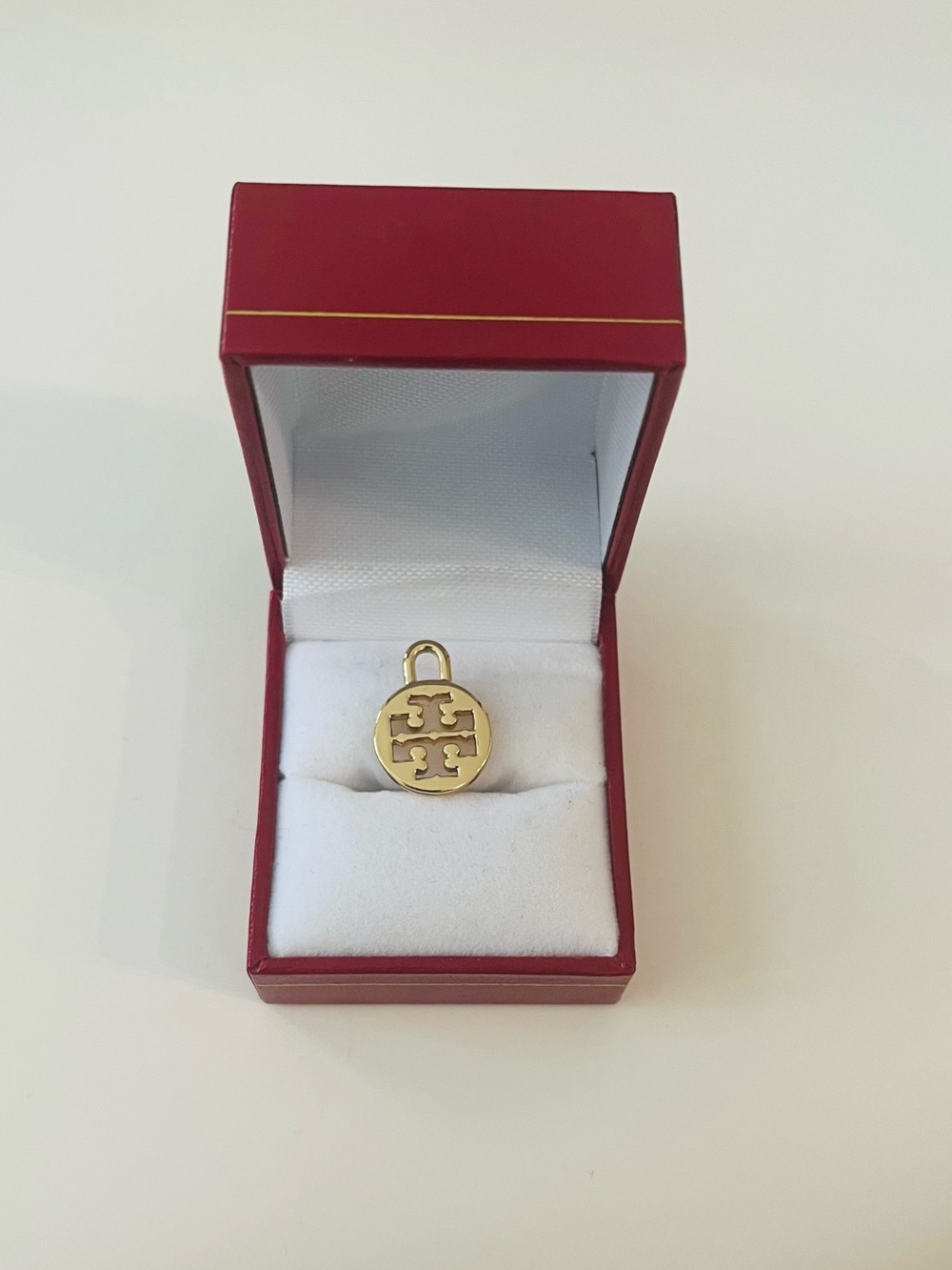 Tory Burch Gold Round Logo Charm Pendant